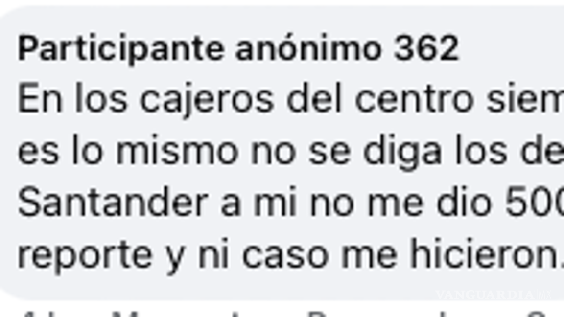 $!Cajero Banamex en Saltillo, donde ya se han registrado múltiples incidentes de retiro incompleto de dinero.
