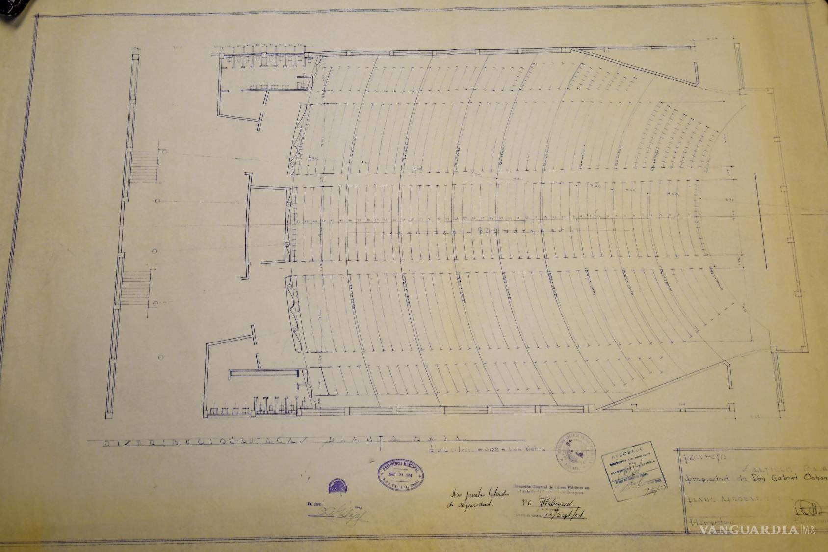 $!Plano de la primera planta del Cine Florida, aún ubicado pero abandonado sobre la calle de Álvarez.