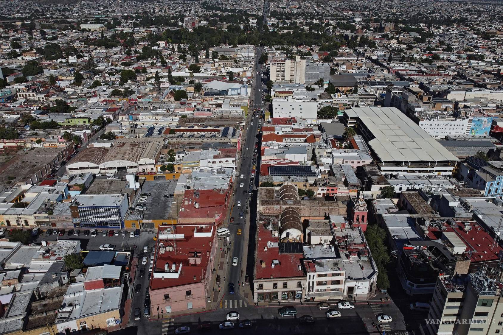 $!Vista aérea y actual de la calle Guadalupe Victoria.
