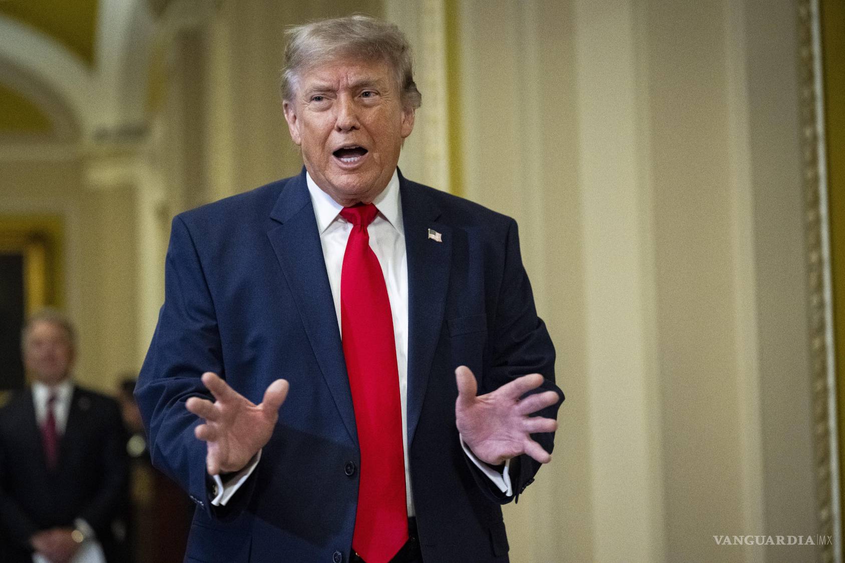 $!Donald Trump ha utilizado el pleno del Senado como escenario para sus declaraciones y exigencias, lo que ha generado tensiones con los miembros de su propio partido.