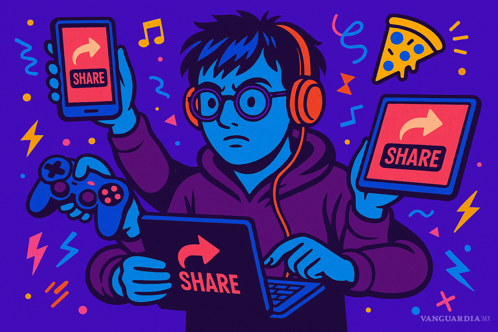 $!Scrolly sharing como coreografía cotidiana: el impulso de compartir sustituye el contenido por el gesto. Como un avatar en piloto automático, el sujeto digital ejecuta sin pensar una rutina entrenada por el algoritmo. ¿Nos ha cambiado la digitalización?, ¿ya nos ha mutado la inteligencia artificial?, ¿esto siempre ha sido así?