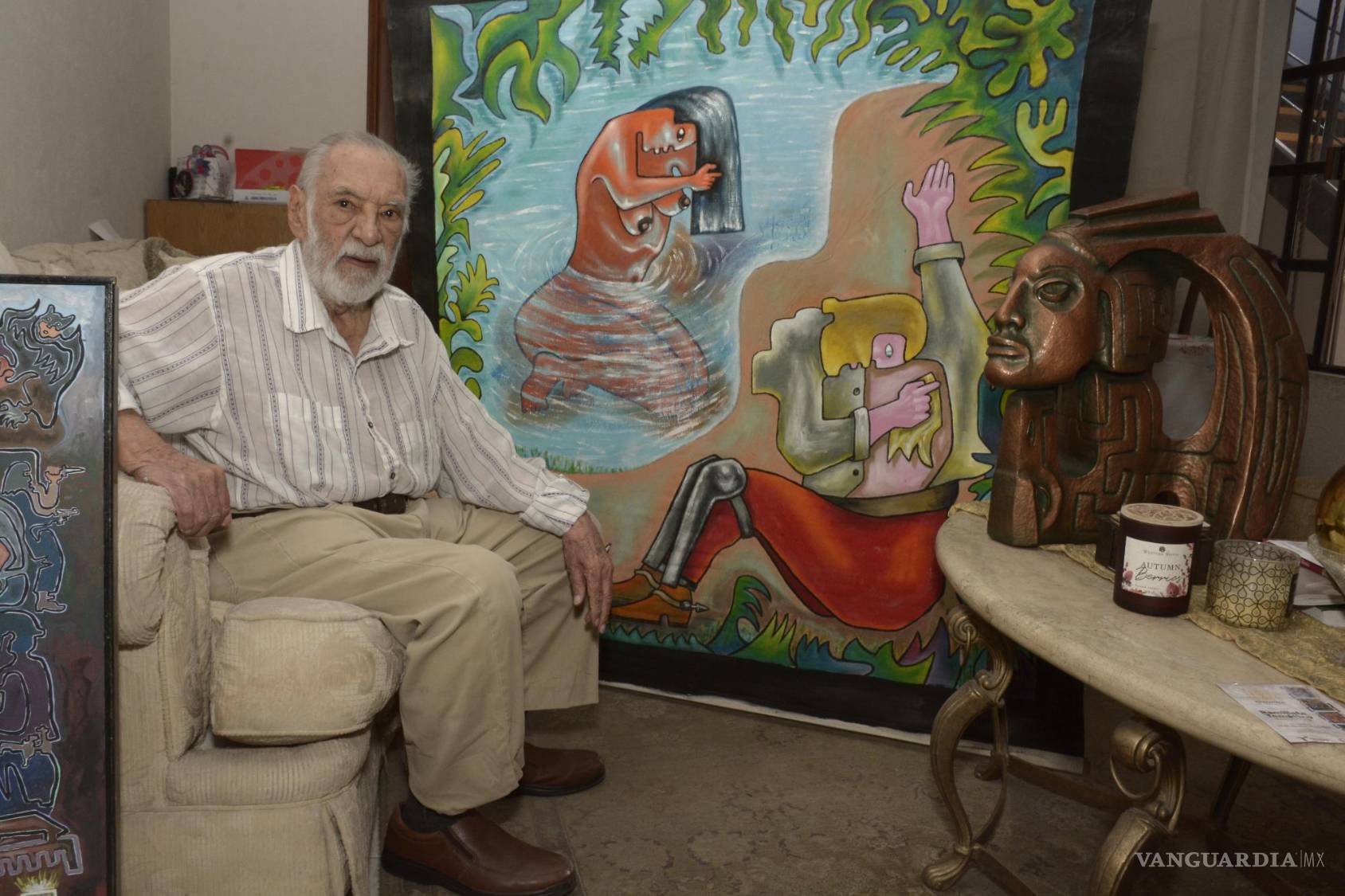 $!Platicamos con el maestro en su hogar, donde conocimos parte de su prolífico trabajo.