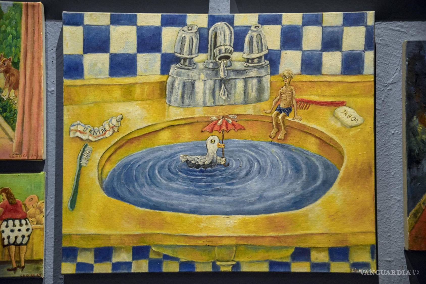 $!Saltillo a ojo de Geroca: Inaugura el pintor-cronista exposición en el Cerdo de Babel