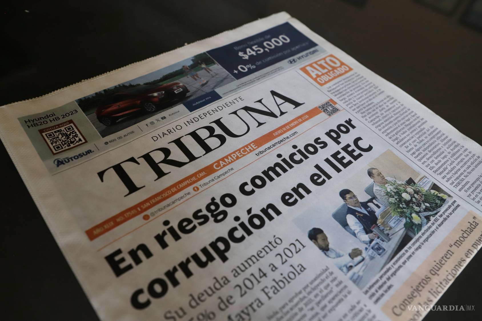 $!La última edición del periódico independiente Tribuna, que cerró el 18 de enero de 2024 en Campeche, México, el jueves 17 de septiembre de 2026.