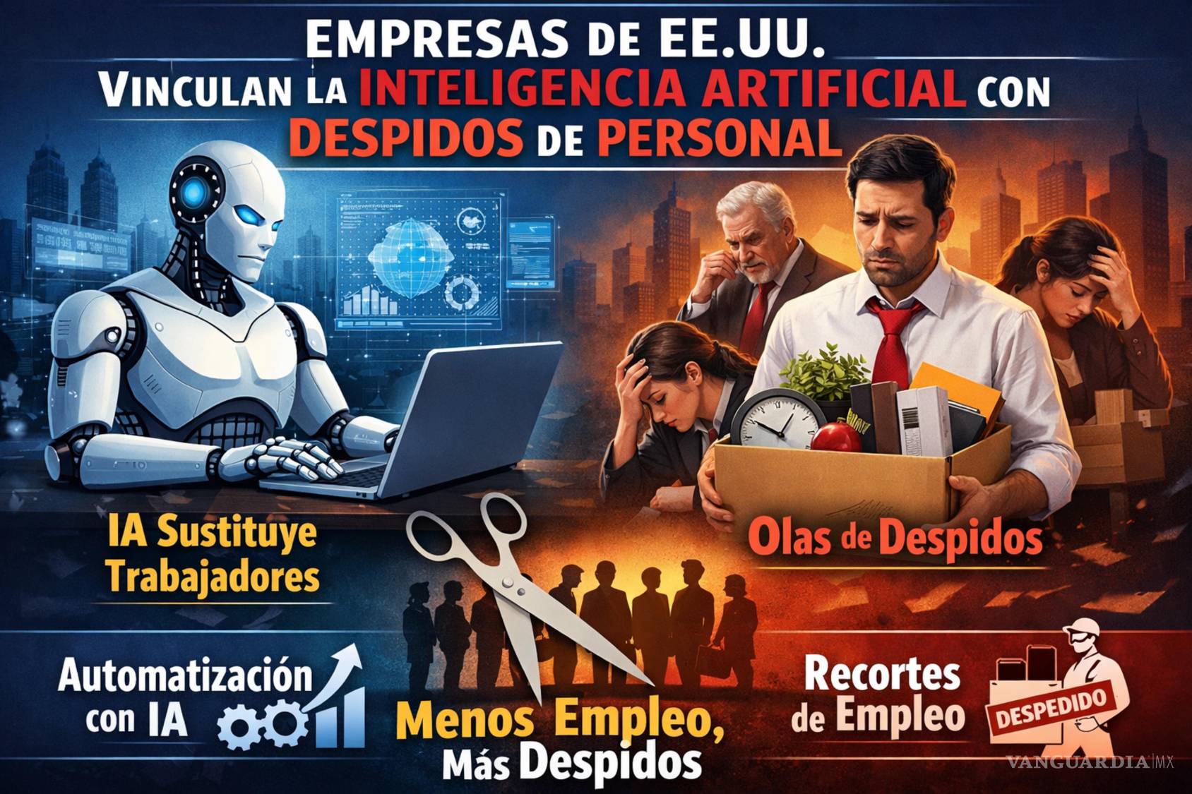 $!Hasta el momento, puede ser complicado para los economistas o para empleados saber si la inteligencia artificial es la verdadera razón detrás de los despidos.