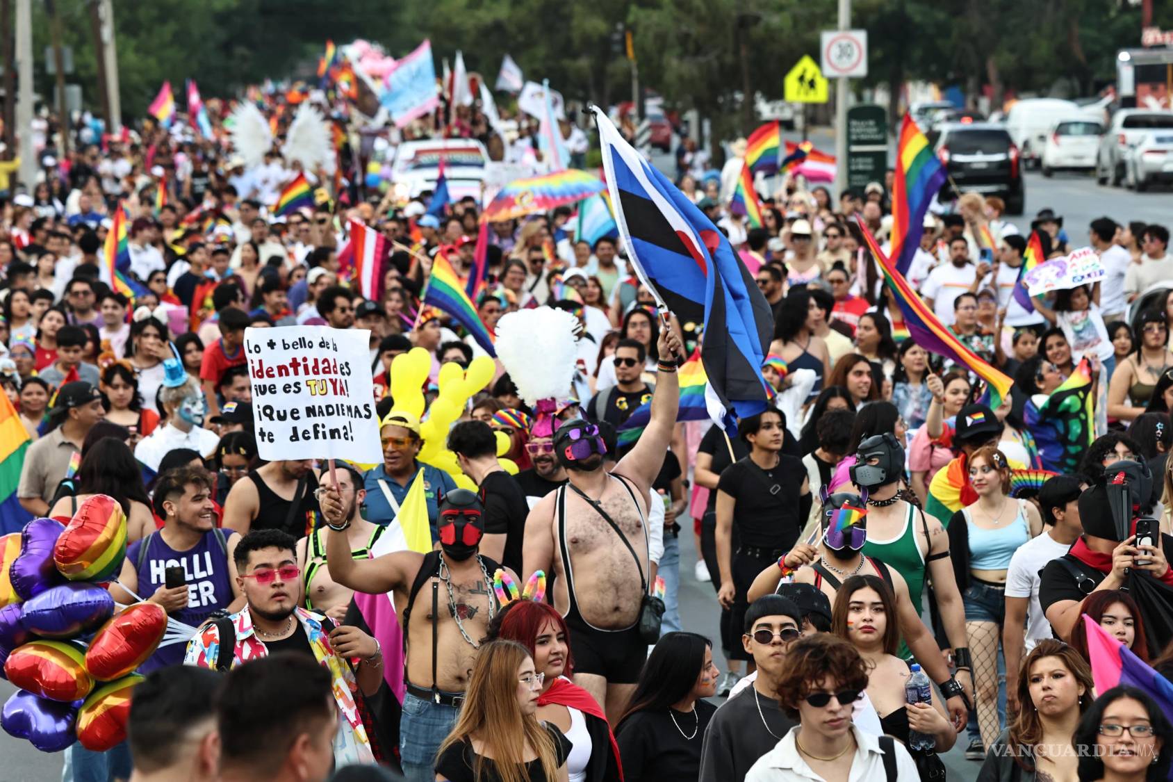 $!Banderas multicolores, mensajes de inclusión y carros alegóricos acompañaron el recorrido realizado bajo el lema “Creciendo libres, amando con orgullo”.