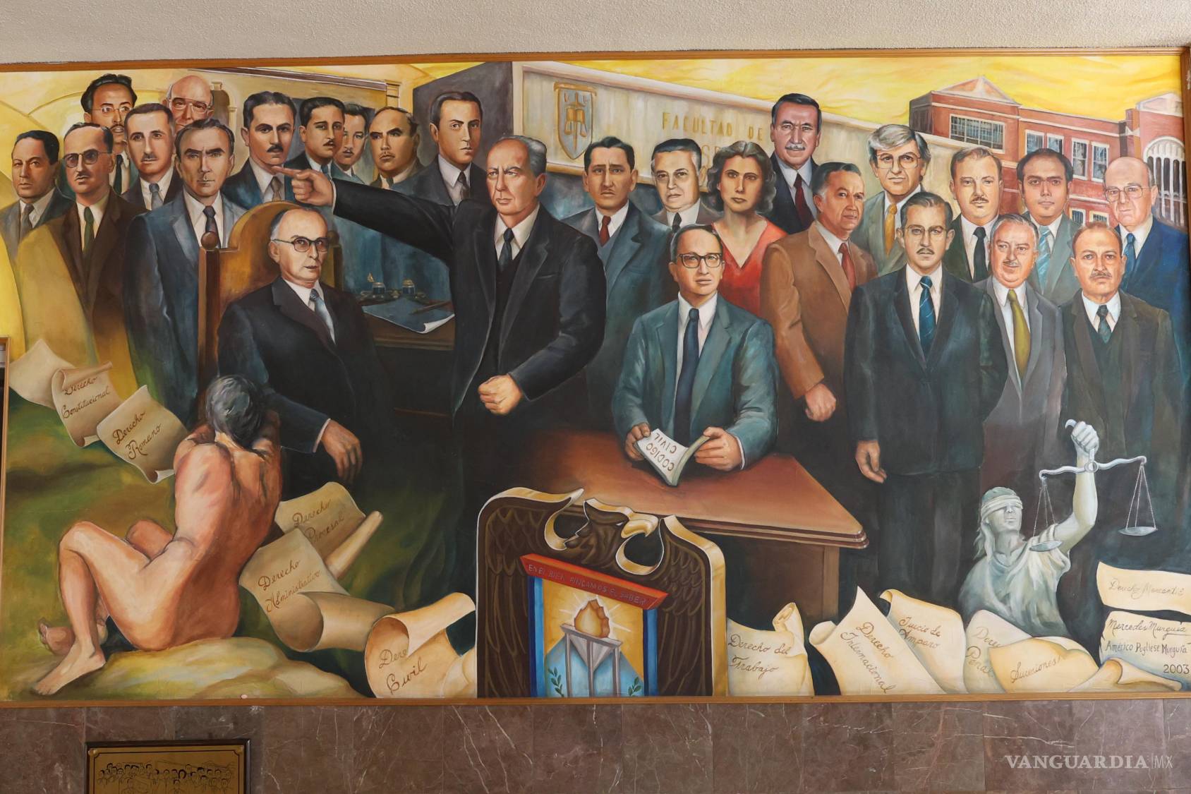 $!UBI JUS IBI SOCIETAS 60 Aniversario Facultad de Jurisprudencia. Mercedes Murguía. 2003. Categoría: Educación. Facultad de Jurisprudencia UAdeC.