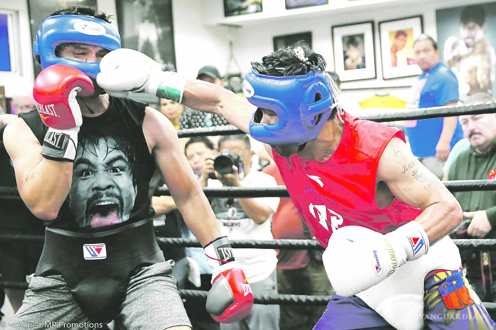 $!El boxeador profesional Manny Pacquiao entrenaba en el Wild Card Gym de Los Ángeles, preparándose para su pelea contra el súper campeón estadounidense de peso welter de la AMB, Keith Thurman, en el MGM Grand Arena de Las Vegas.