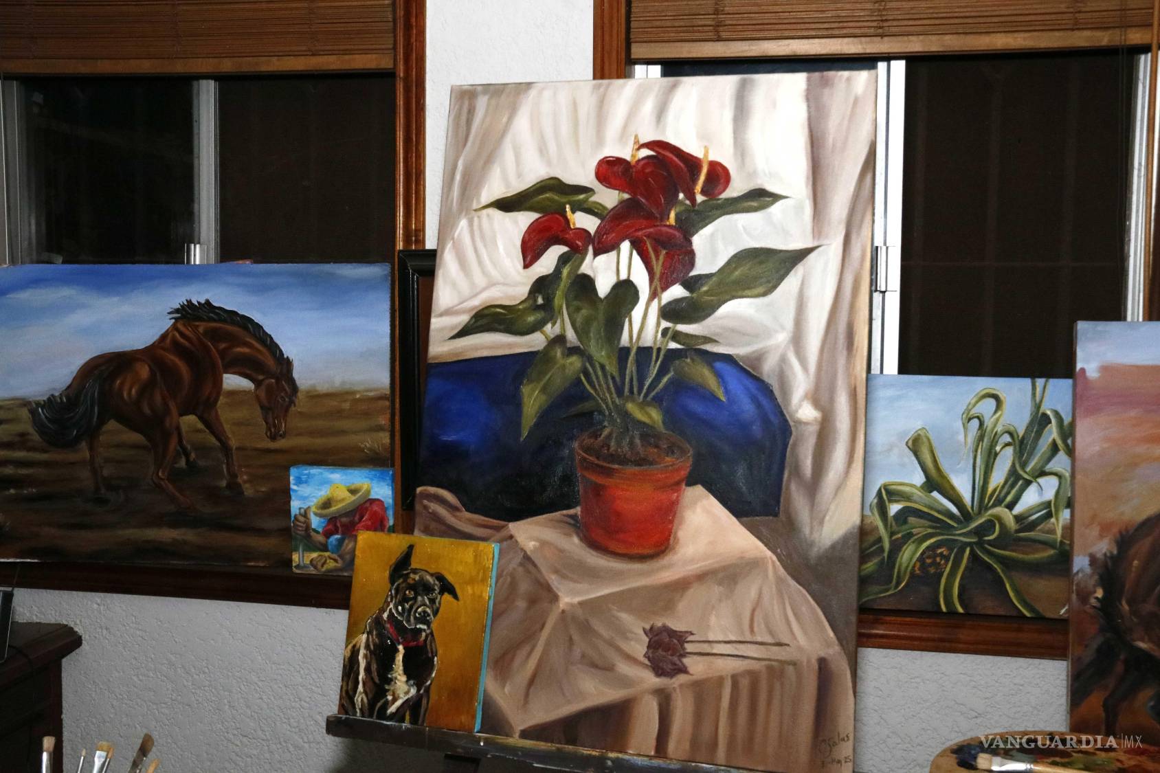 $!De jardinero a artista: Cristian Salas, el artista autodidacta que está sorprendiendo a Saltillo