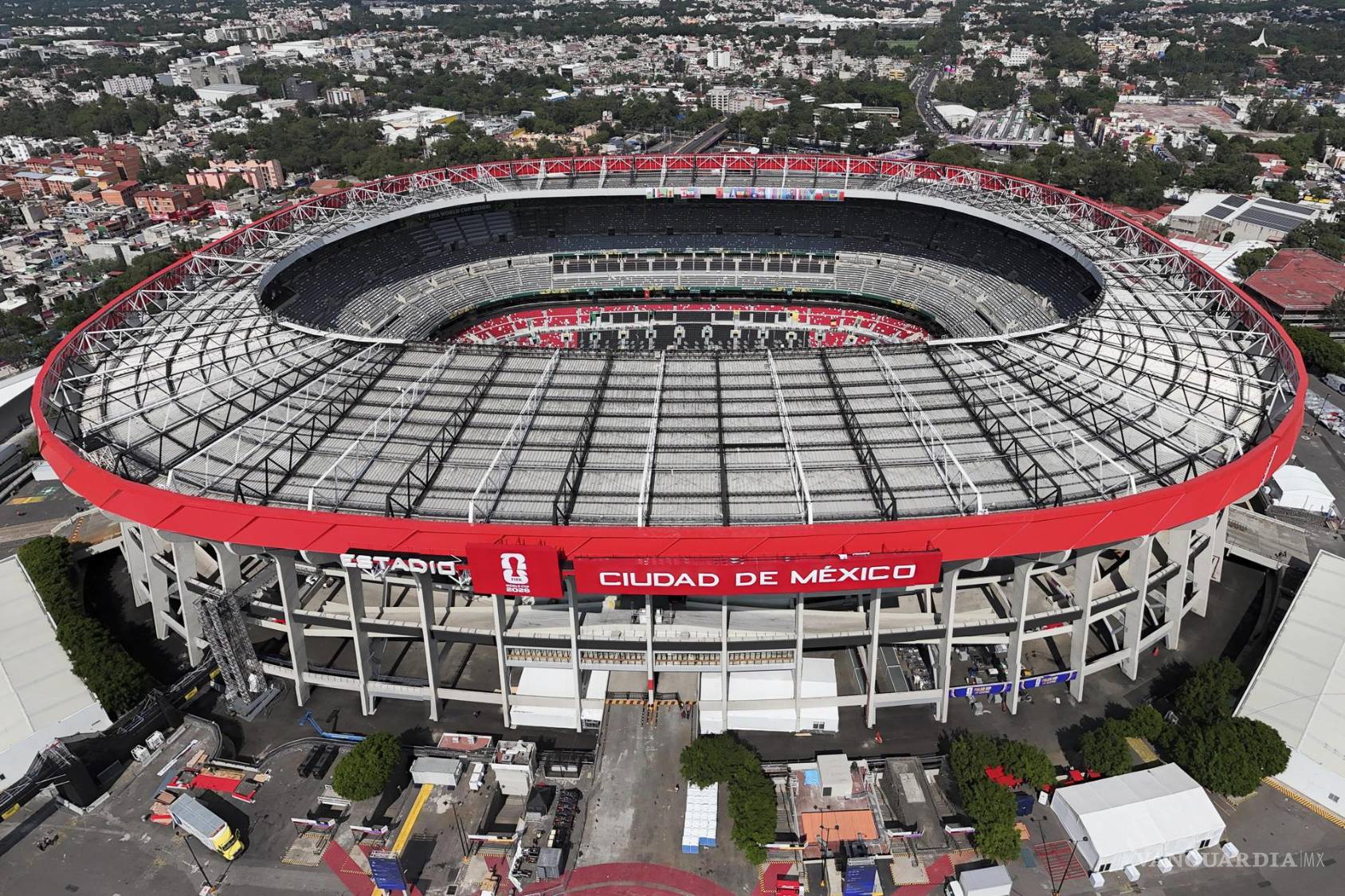 $!Vista aérea del estadio Ciudad de México en Ciudad de México ya listo para recibir el juego inaugural de la Copa Mundial de la FIFA 2026.