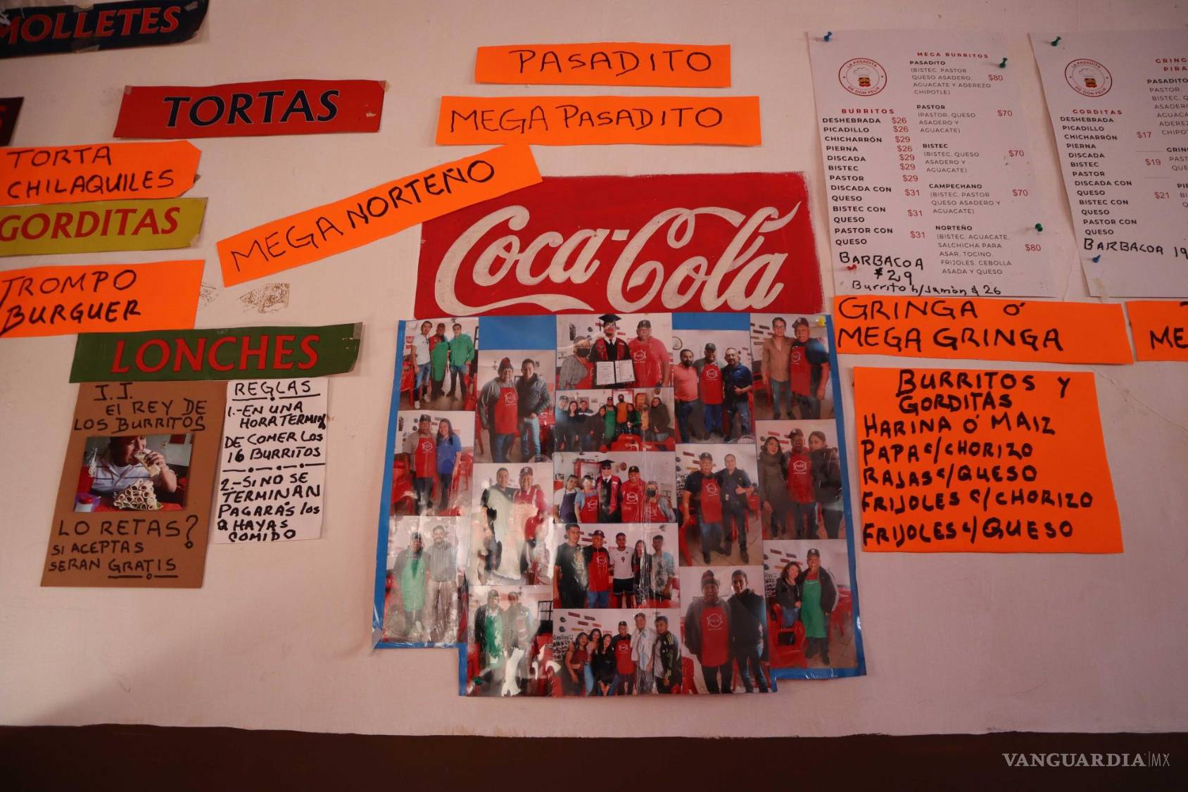 $!En las paredes se observa el menú: gorditas, burritos y otras comidas típicas de la región.