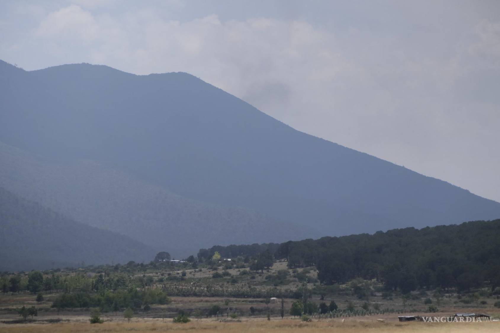 $!Vista aérea del área afectada por el incendio en el ejido Jagüey de Ferniza, donde el 60% es matorral y el 40% pastizal.