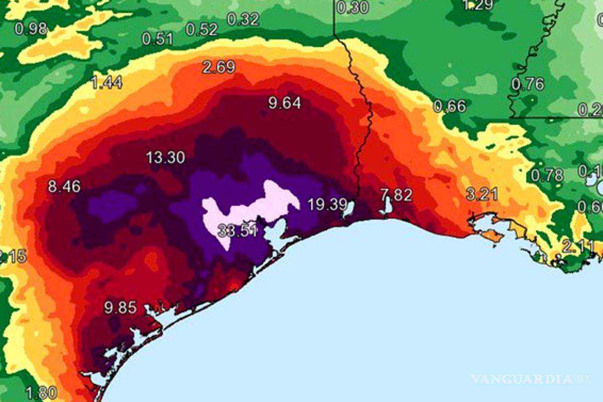 Servicio Meteorológico de EU añadió nuevos colores a sus mapas por huracán Harvey