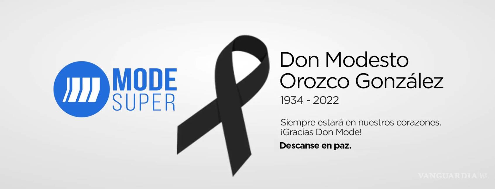 $!Esquela de Don Modesto Orozco González.