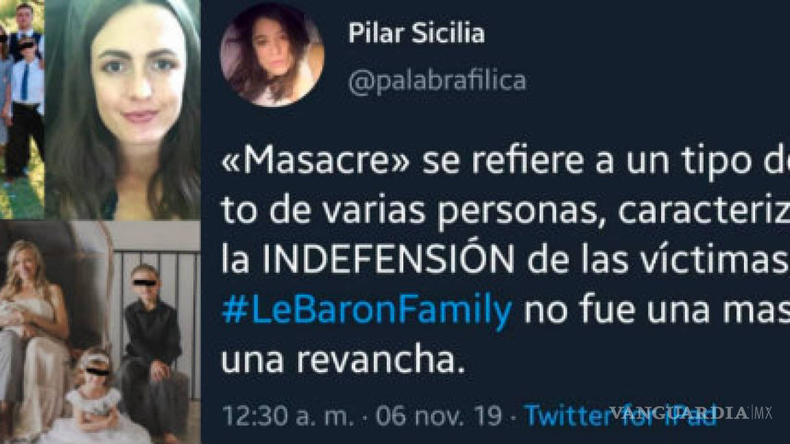 Por tuits “psicópatas” de matanza de los LeBarón, piden la “cabeza” de Pilar Sicilia