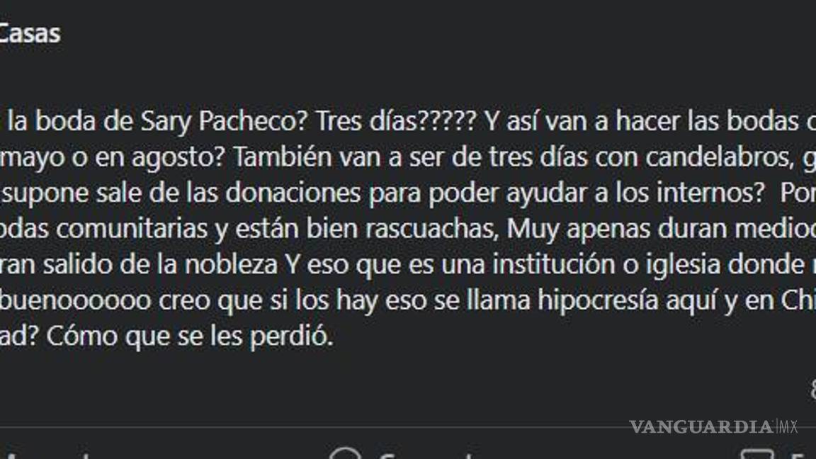 $!Critican en redes ostentosa boda de hija del líder de Cristo Vive en Saltillo
