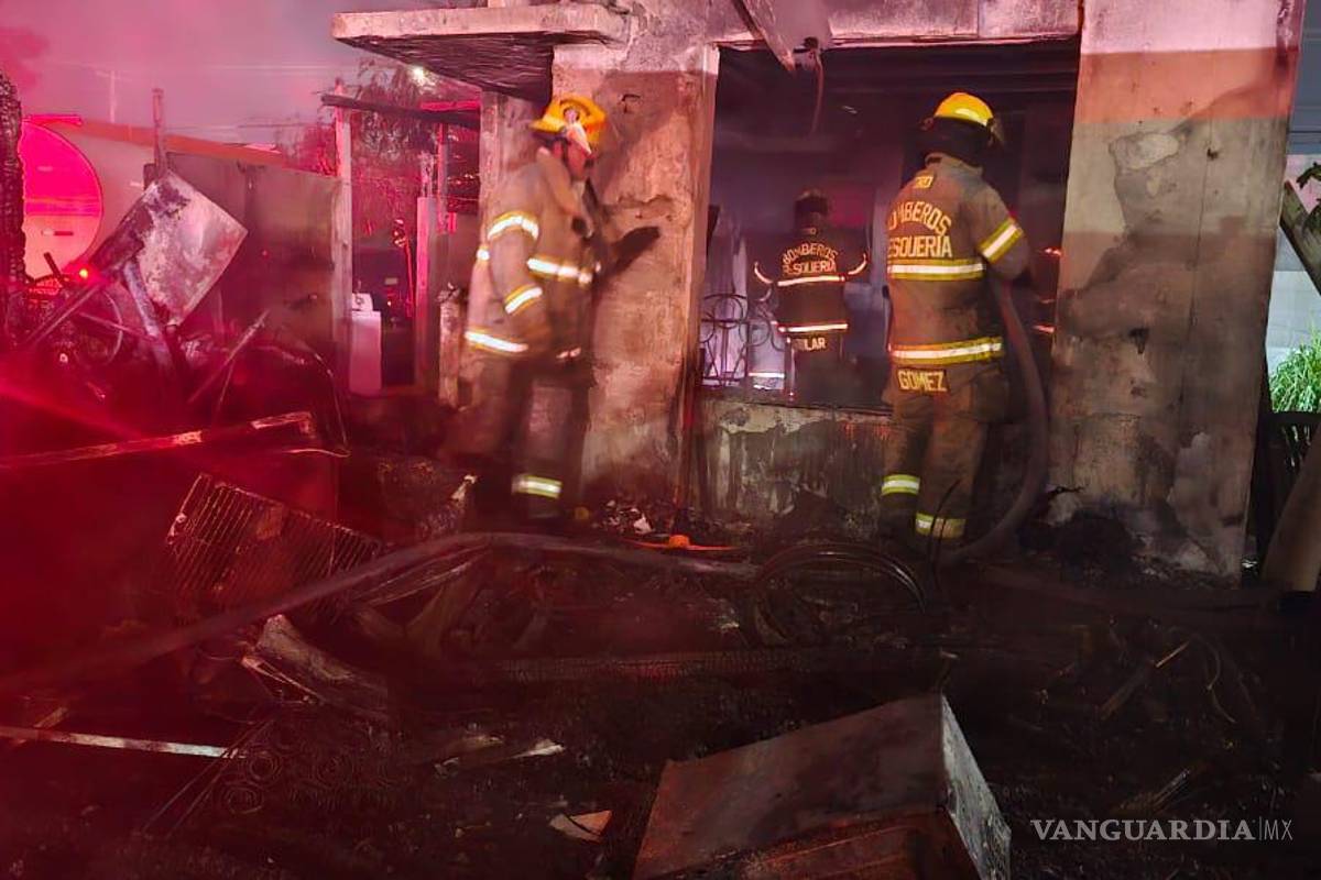 Incendio deja un calcinado y un herido en Pesquería, Nuevo León
