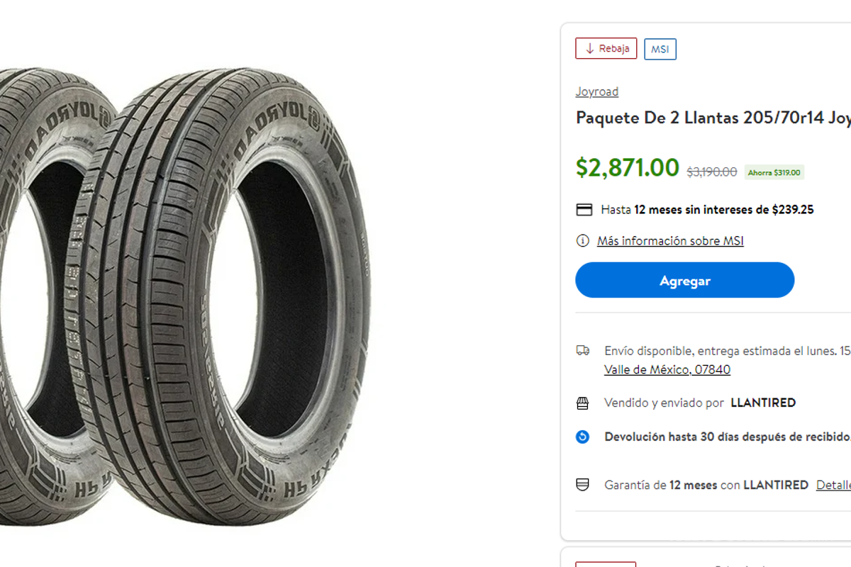 $!Michelin, Continental, Goodyear... Estos son los mejores descuentos en neumáticos que ofrece Walmart