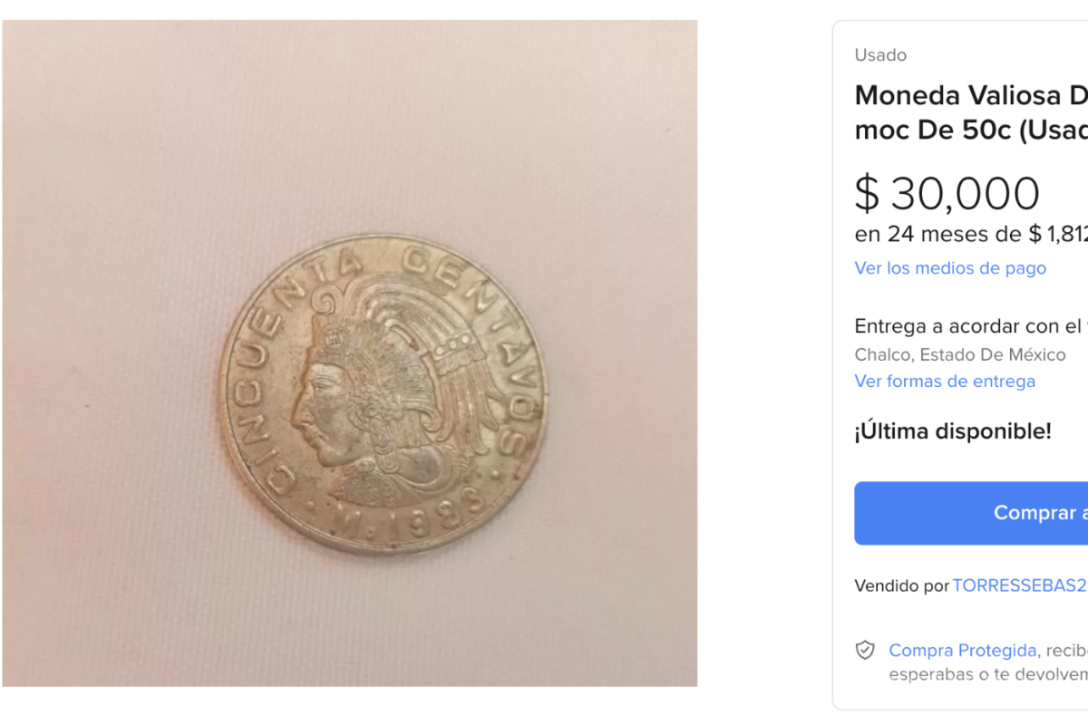 Moneda de 50 centavos se vende en 30 mil pesos por esta razón