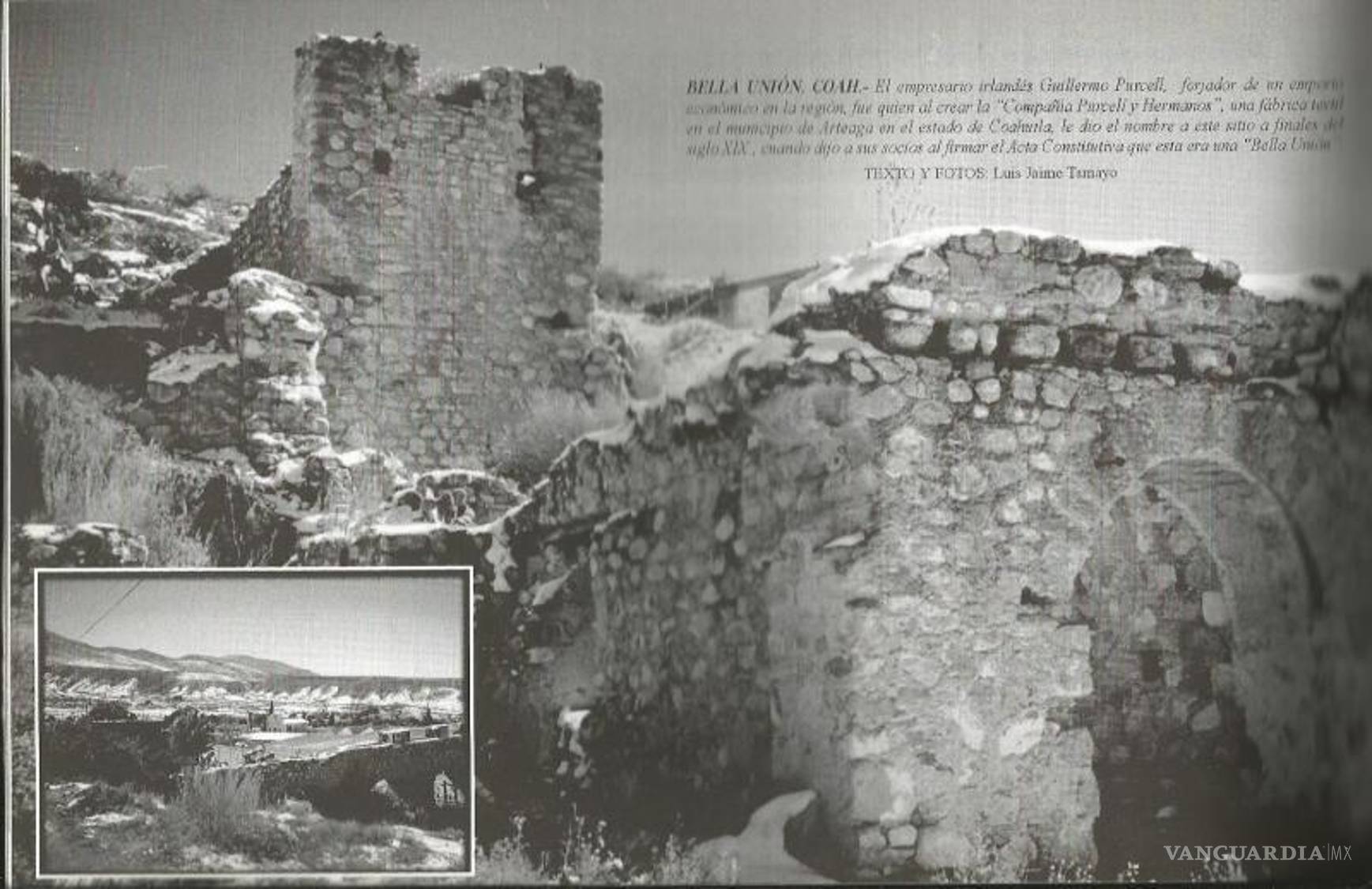$!En diciembre de 1998, una nevada cubrió las ruinas de la fábrica textil Bella Unión, creada en 1922 , la cual fue fundada sobre otras fábricas textiles de finales del Siglo XIX.