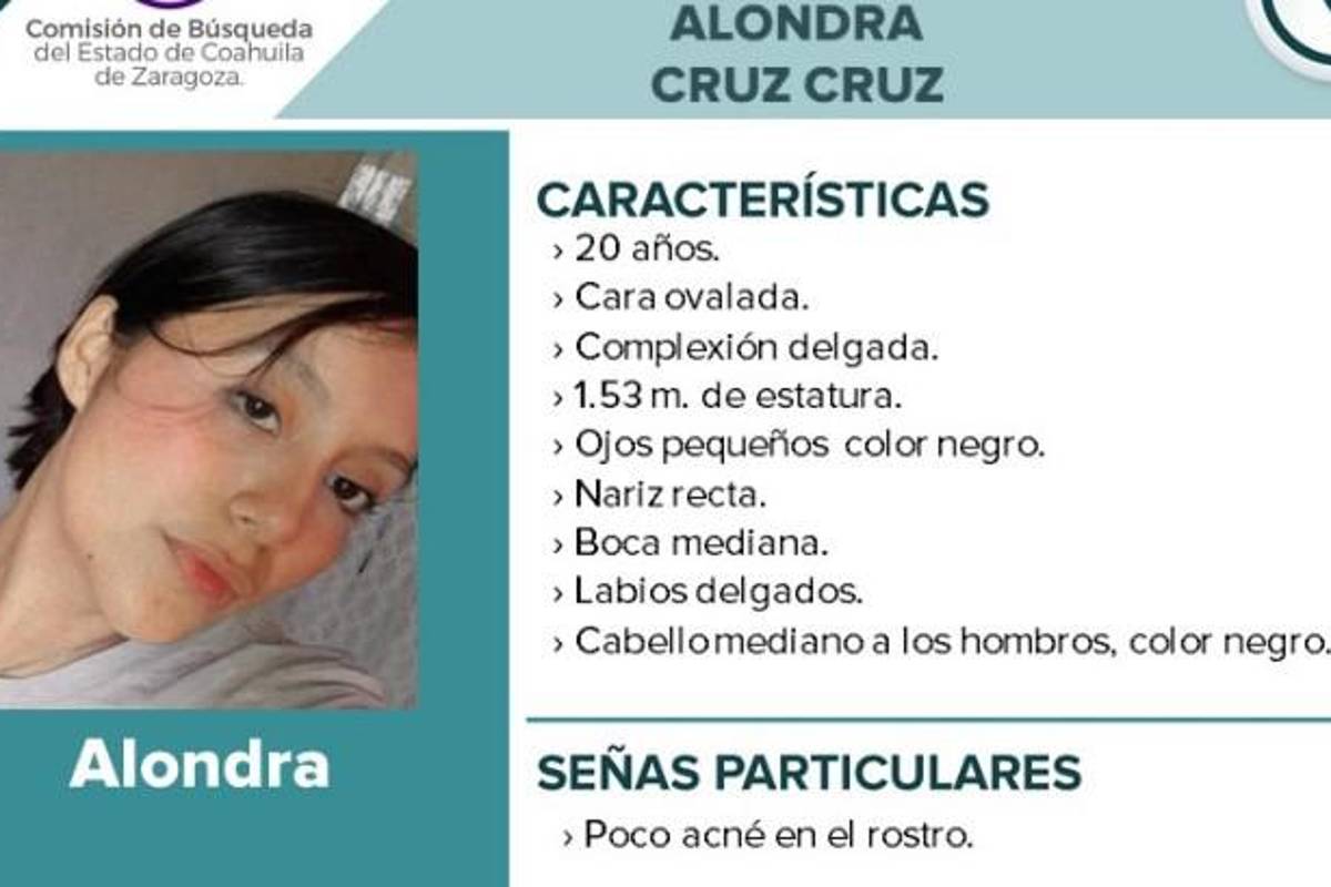 ¿Dónde está Alondra? Suman ocho días de búsqueda de joven saltillense