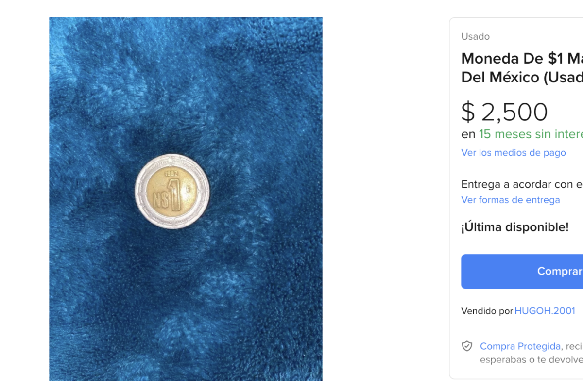 ¡¿Khaaaa?! Esta moneda de $1 se vende en 2 mil 500 pesos