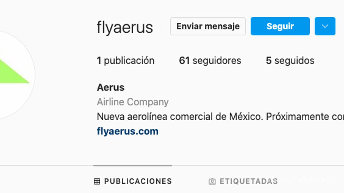$!Página de Aerus en Instagram.