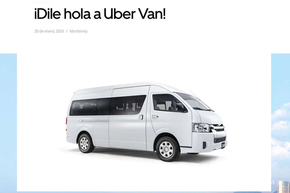 Arranca Uber Van en México; servicio para 14 personas, hasta 85% más barato