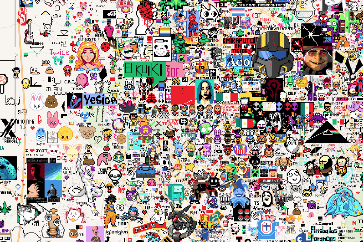 Saltillo se une al mural digital global de Wplace con arte pixelado