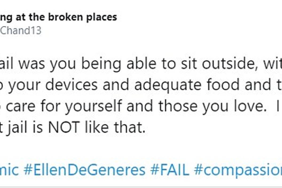 $!A Ellen DeGeneres ‘le llueve’ en Twitter tras decir que por el aislamiento se sentía ‘como en la cárcel’