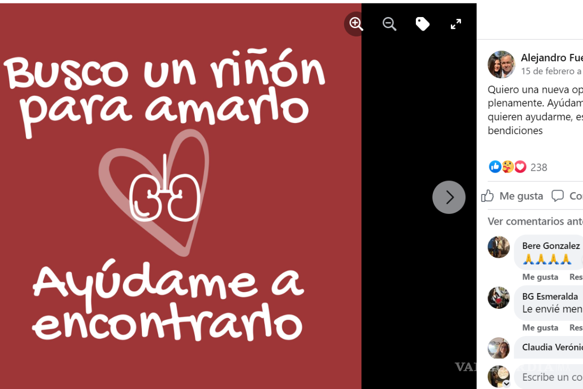 Saltillo: buscan riñón para Alejandro Fuentes