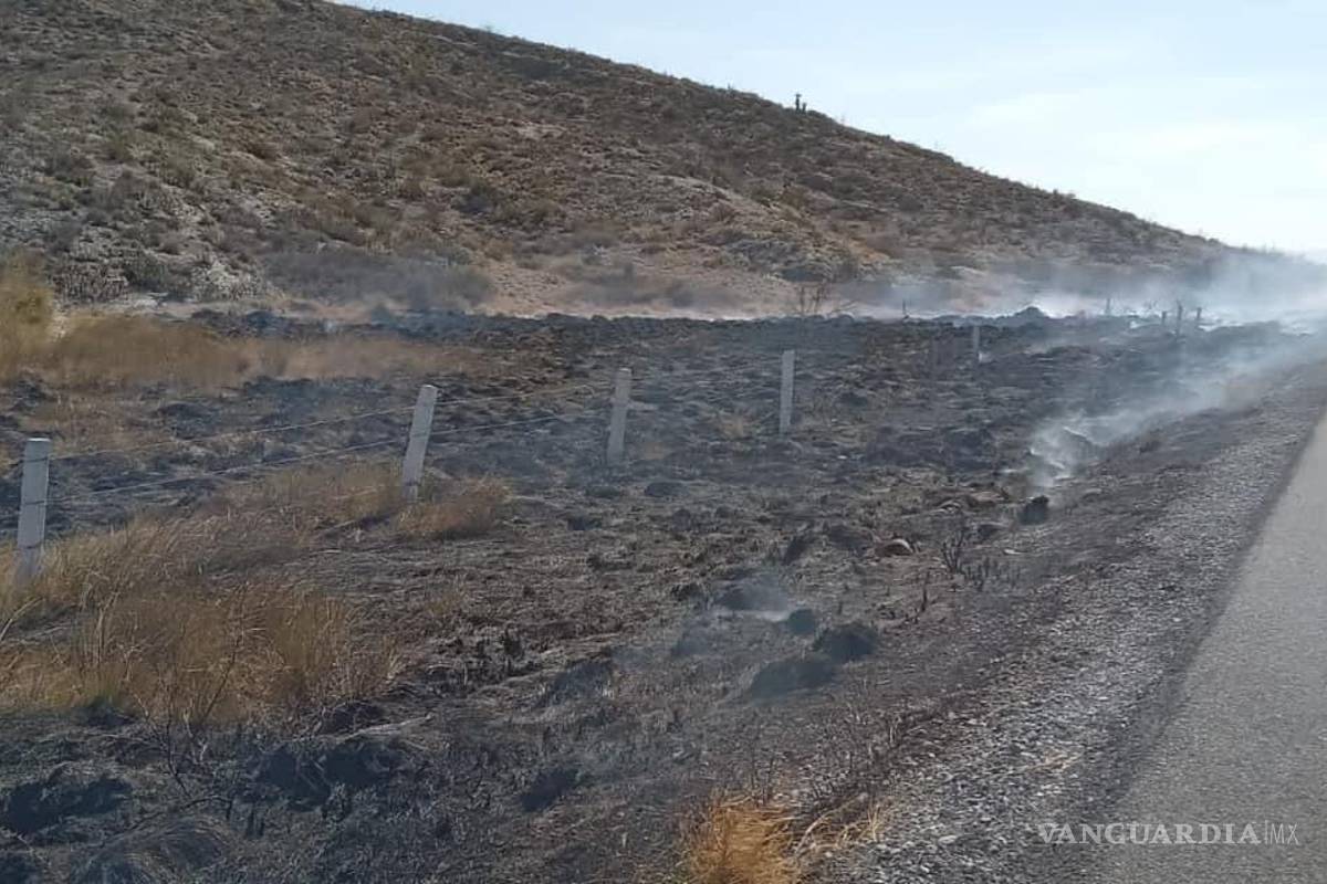 Turistas generan incendios en Coahuila sobre la carretera 30; arrojaron colillas de cigarro