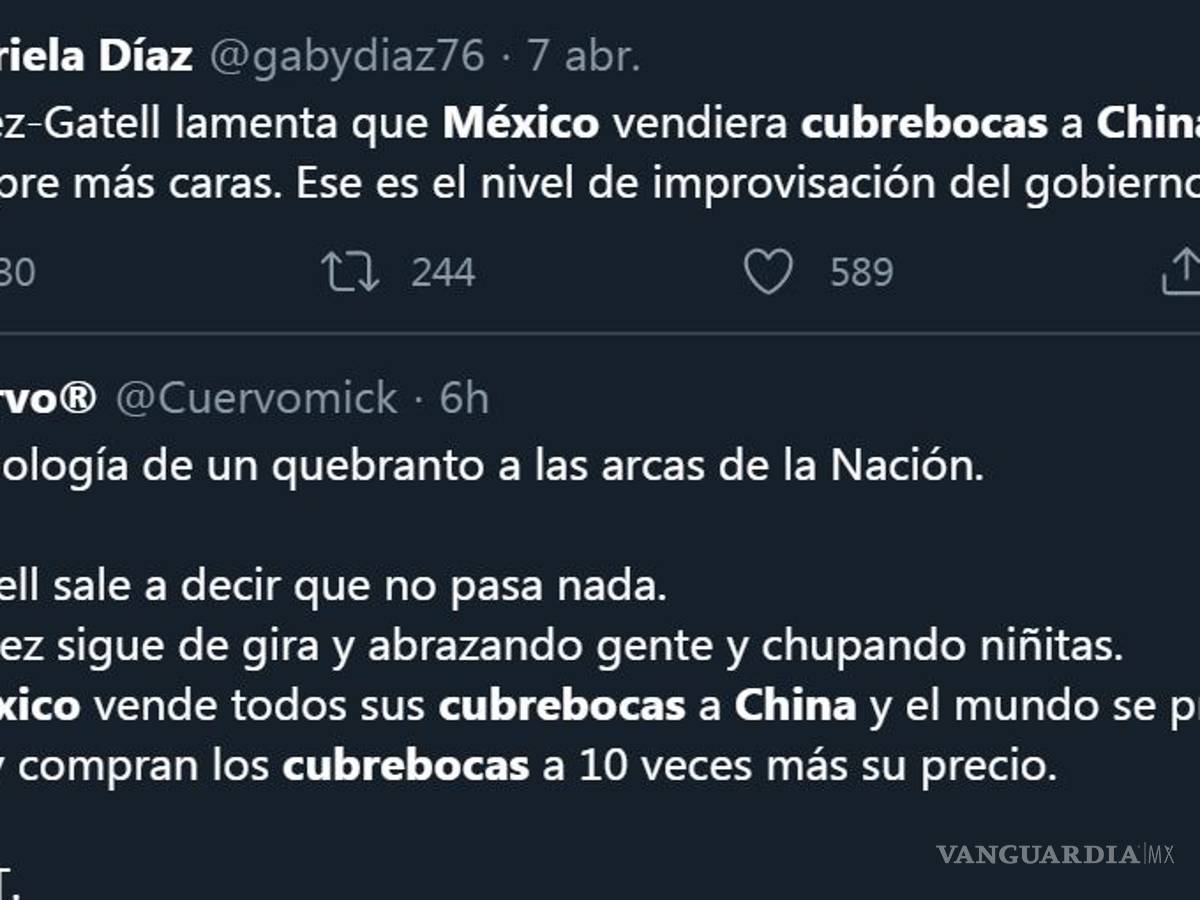 $!"¿Debieron parar?", cuestionan en redes tras declaración de López-Gatell sobre venta de cubrebocas a China