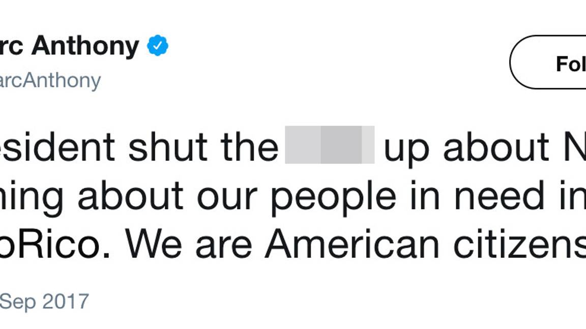 $!“Cállese sobre la NFL” dice Marc Anthony a Trump por su inacción por Puerto Rico