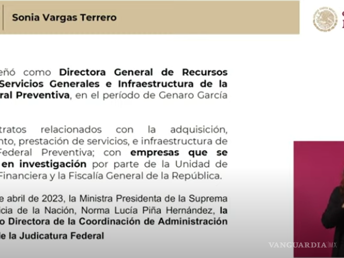 $!Acusa AMLO a ministra Norma Piña por contratación de excolaboradora de García Luna