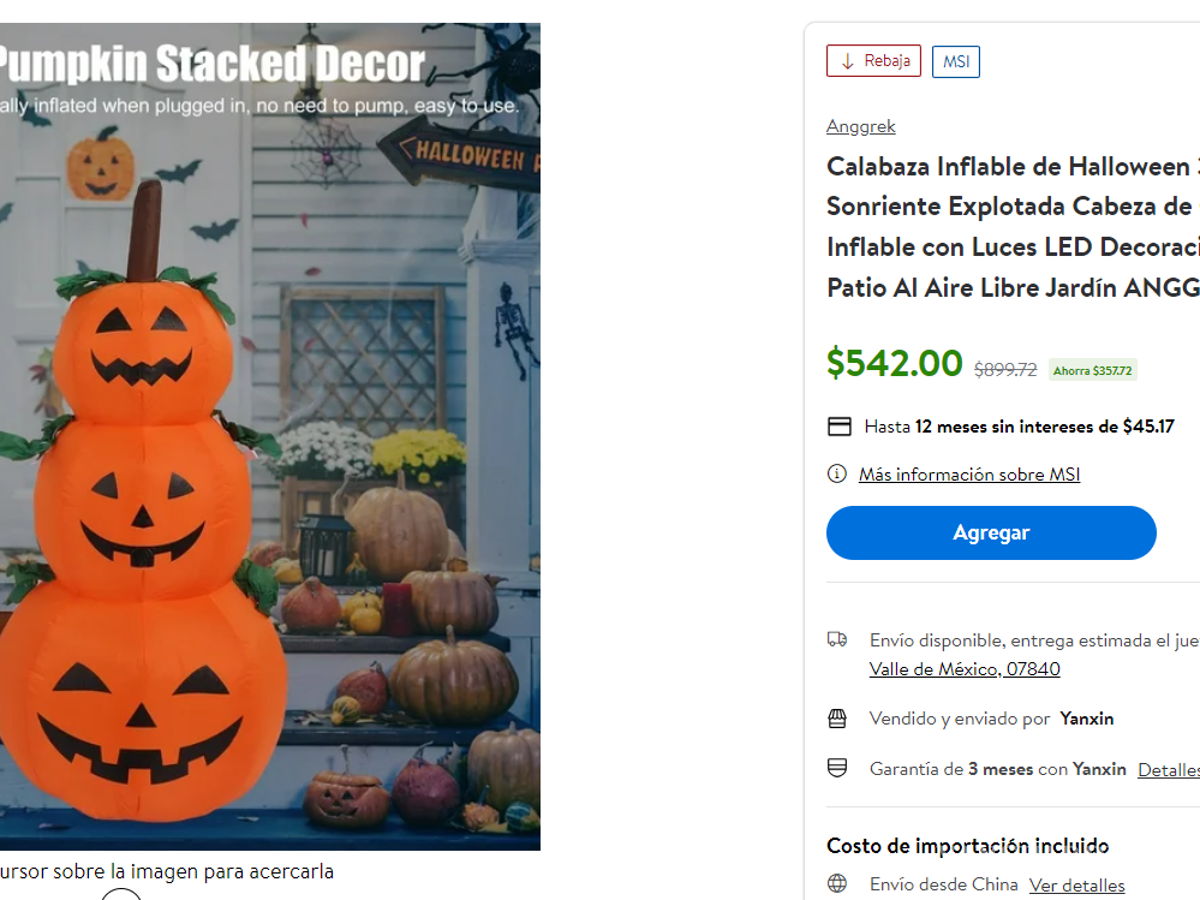 $!Walmart adelanta Halloween con grandes descuentos en decoraciones inflables; estas son las mejores ofertas