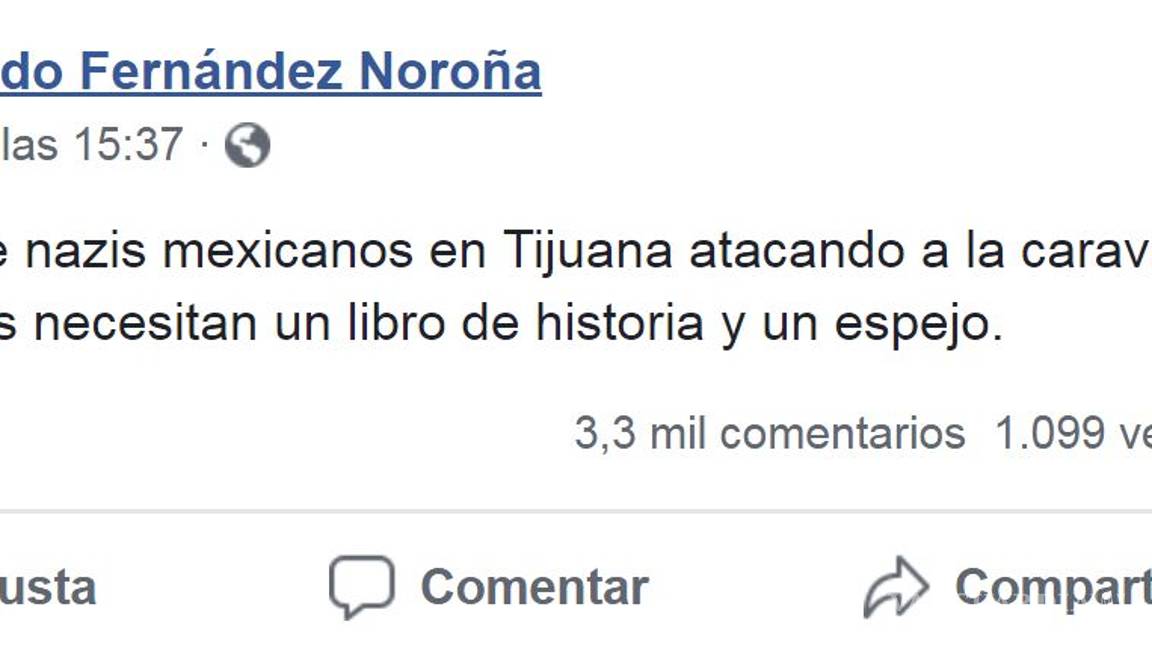 $!"Son nazis los que agreden a migrantes": Fernández Noroña