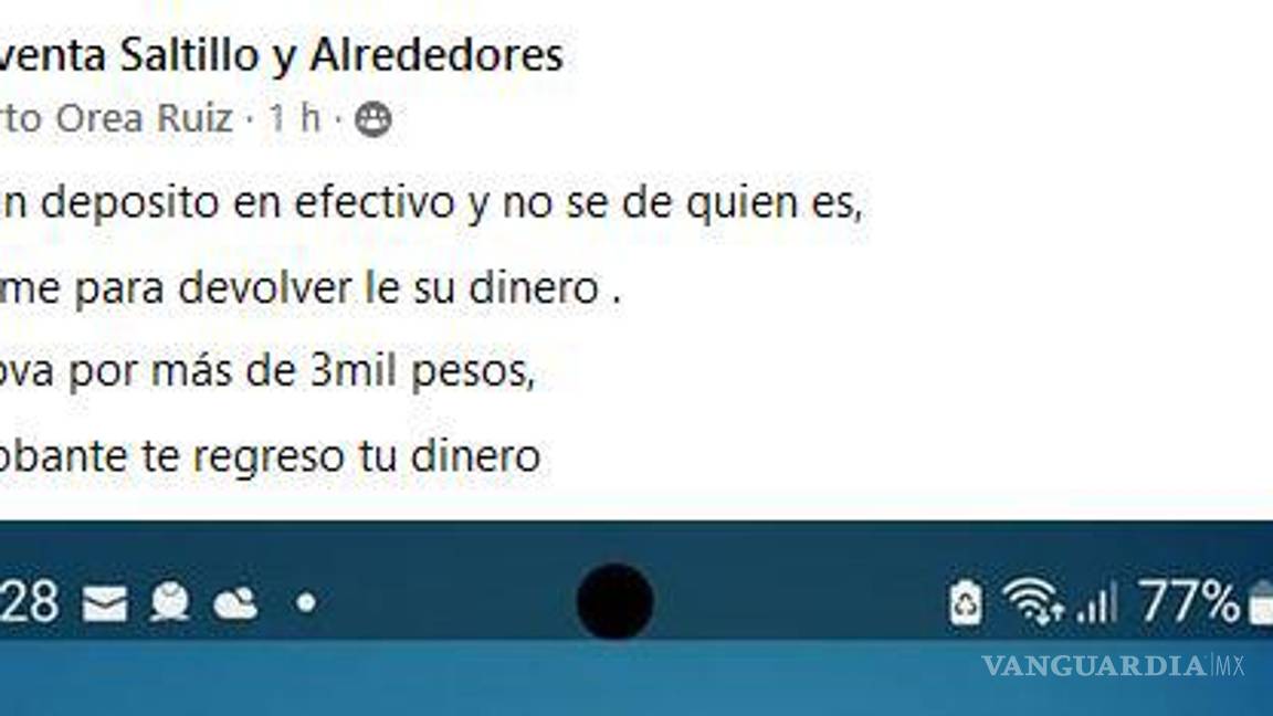 $!Identificado como Martín Alberto Orea, el hombre publicó que recibió un depósito en efectivo en su cuenta bancaria del banco BBVA.
