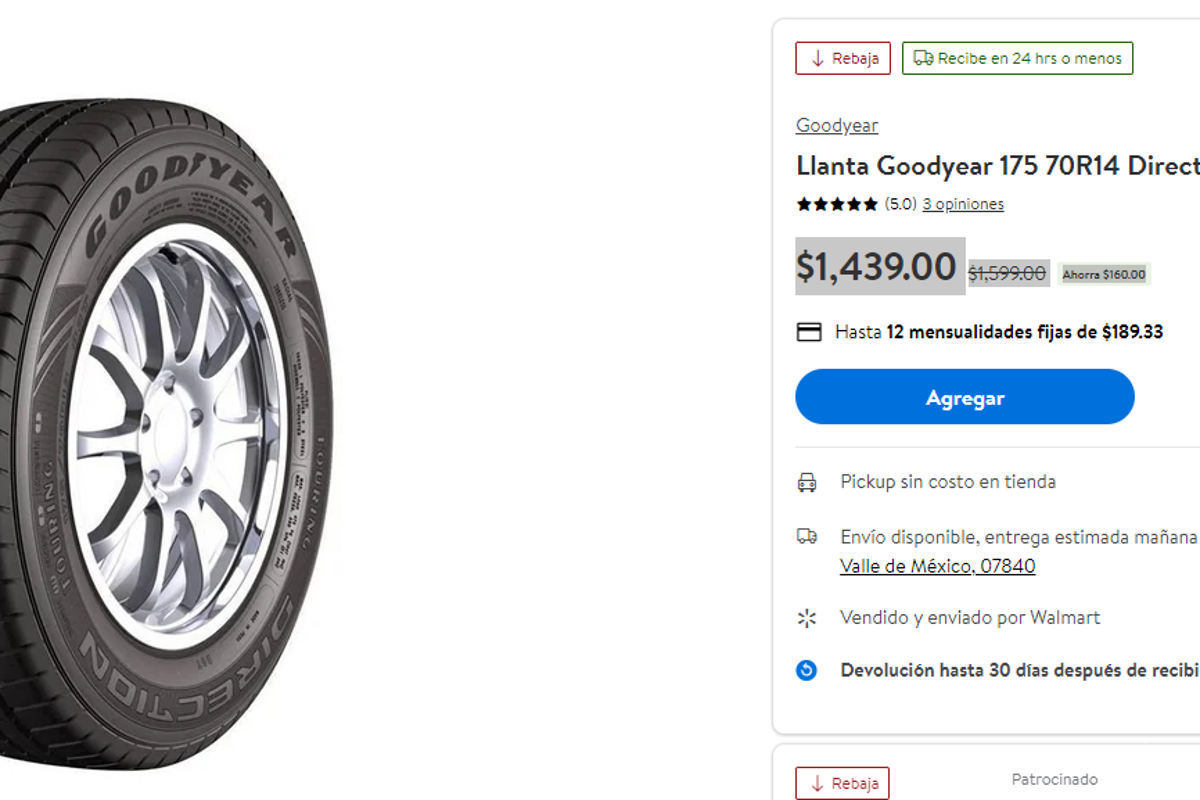 $!Michelin, Continental, Goodyear... Estos son los mejores descuentos en neumáticos que ofrece Walmart