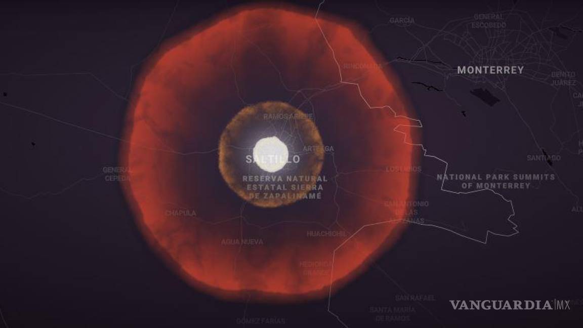 ¿Qué pasaría si una bomba nuclear explotara en Saltillo?... estos serían los devastadores efectos (fotos)