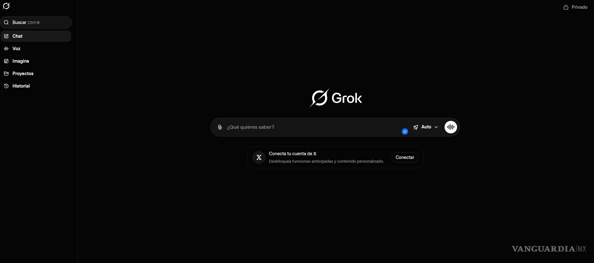 $!La plataforma de Grok muestra funciones como ‘Imagine’, herramienta que ha estado en el centro de la polémica por la creación de contenido sexual no consentido.