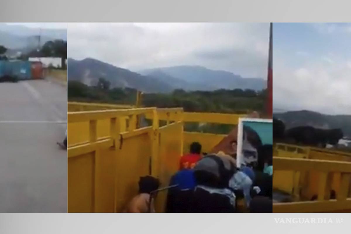 Civiles atrapados en puente Simón Bolívar por tiroteo en frontera de Venezuela (VIDEO)