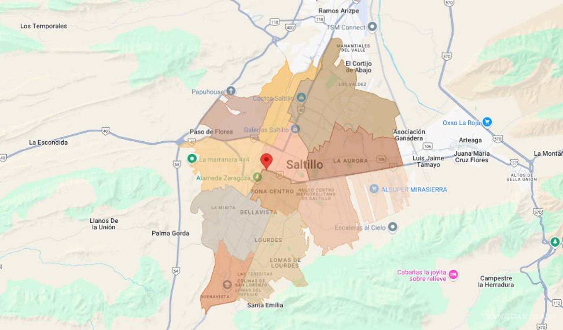 $!El Visor Saltillo divide la ciudad en 12 macrozonas para ofrecer datos precisos sobre población y densidad habitacional.