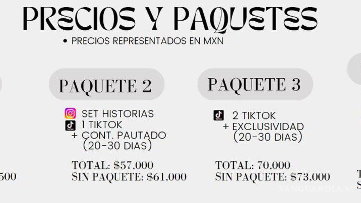 $!¡Hasta 120 mil pesos!: Marianne Gonzaga sube precios por colaboración tras salir de prisión