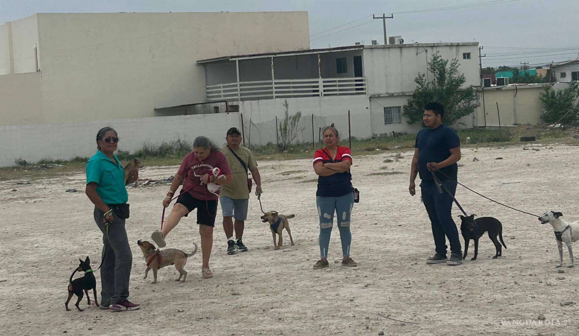 $!Una fila de personas espera su turno para esterilizar a sus mascotas en una colonia popular.