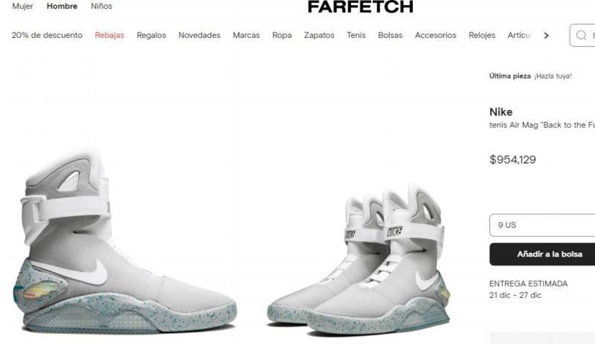 $!Los tenis Nike Mag, pueden llegar a costar casi un millón de pesos.
