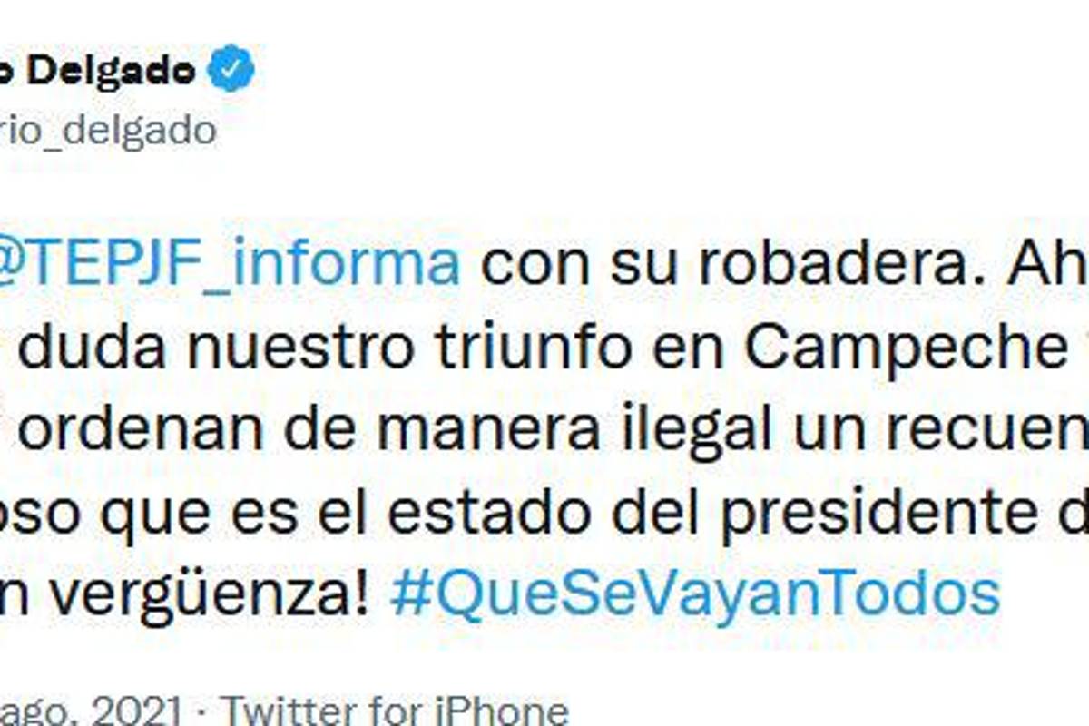 $!Reclama Morena a Tribunal Electoral; los acusa de robo por recuento en Campeche