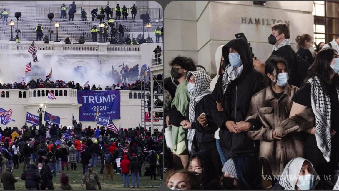 $!”Se apoderaron de un edificio. Me pregunto si lo que les pasará (a los estudiantes) será algo comparable a lo que le pasó a (los participantes) el 6 de enero”, dijo Trump