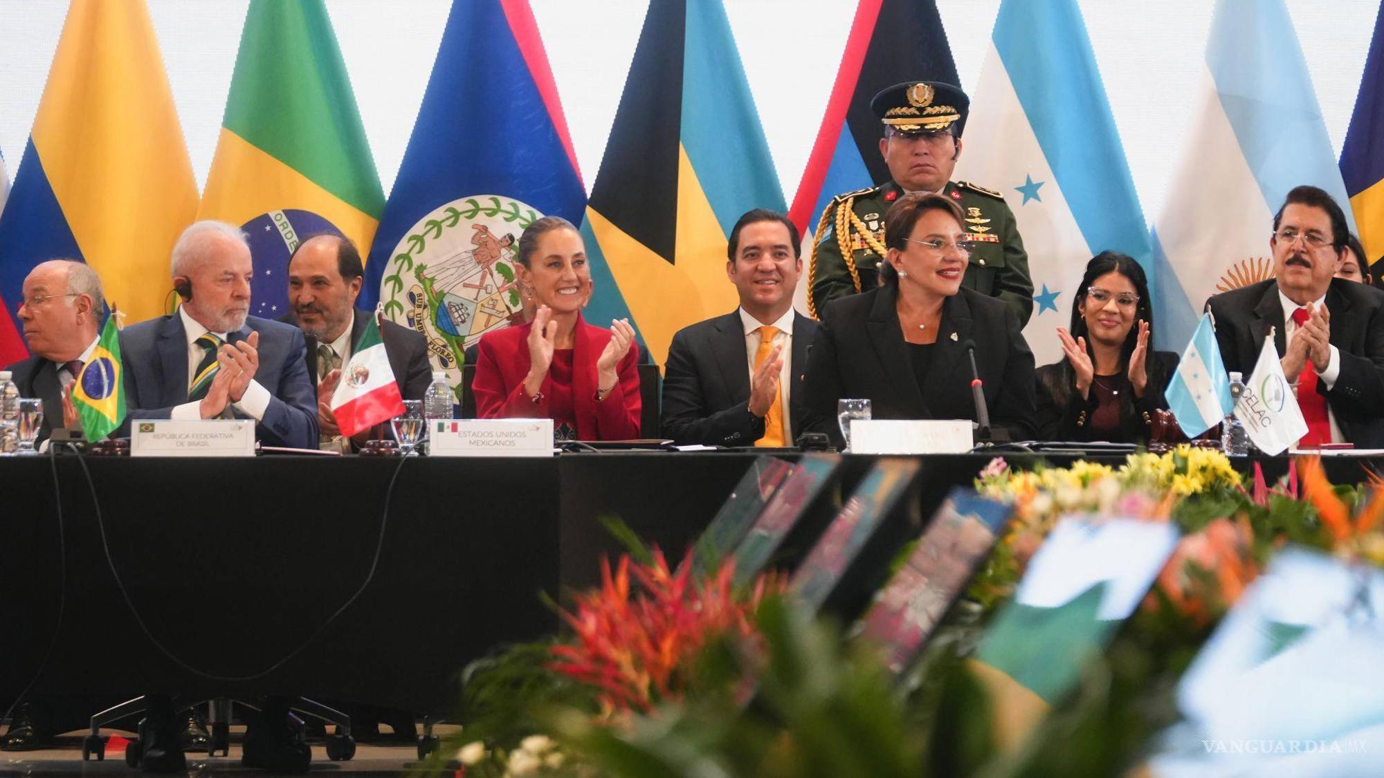 $!Claudia Sheinbaum, presidenta de México, en la IX Cumbre de la Comunidad de Estados Latinoamericanos y Caribeños (Celac) el 9 de abril de 2025.