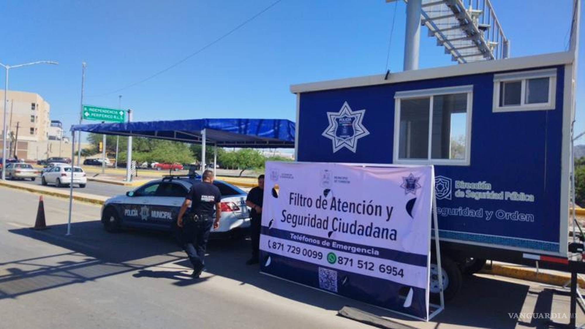 $!Puntos estratégicos como el periférico y límites con Gómez Palacio cuentan con filtros de revisión para garantizar la seguridad.